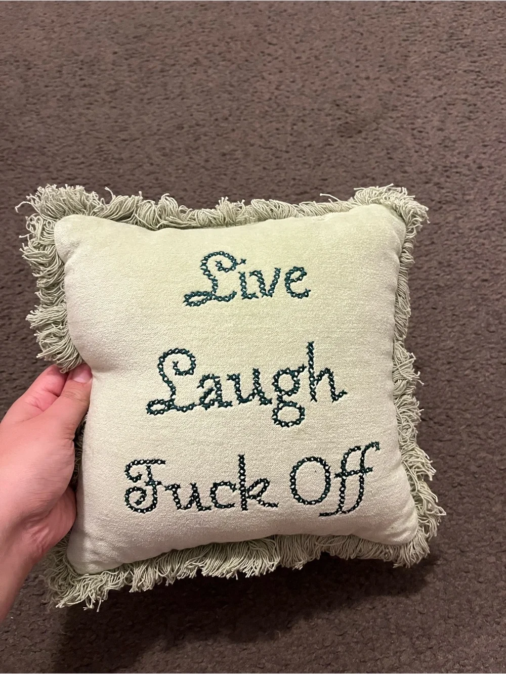 Vintage Style Live Laugh Fck Off Throw Pillow